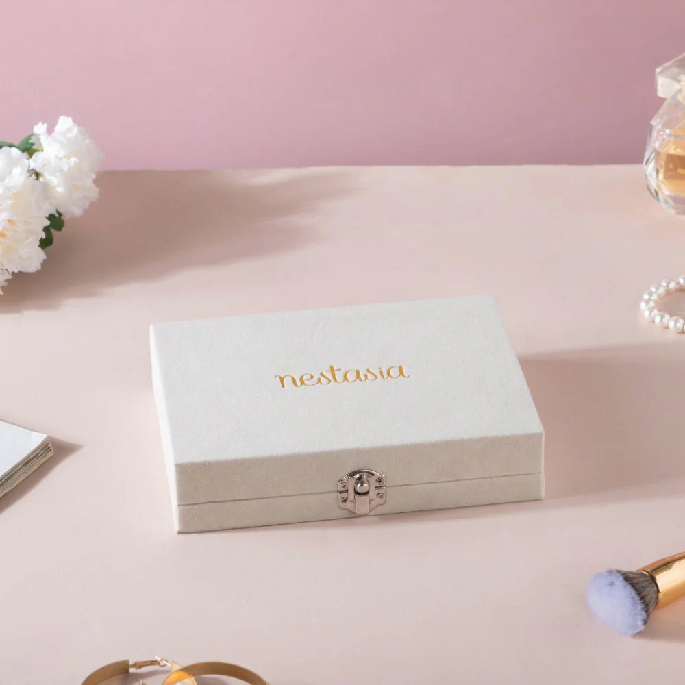 Sectioned Jewellery Box Cream - Image 9