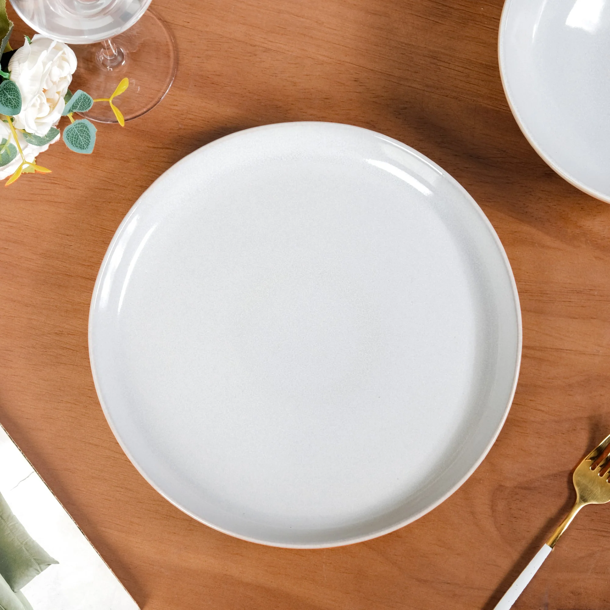 Sera Ceramic Dinner Plate Set Of 6 Grey 10 Inch - Image 6