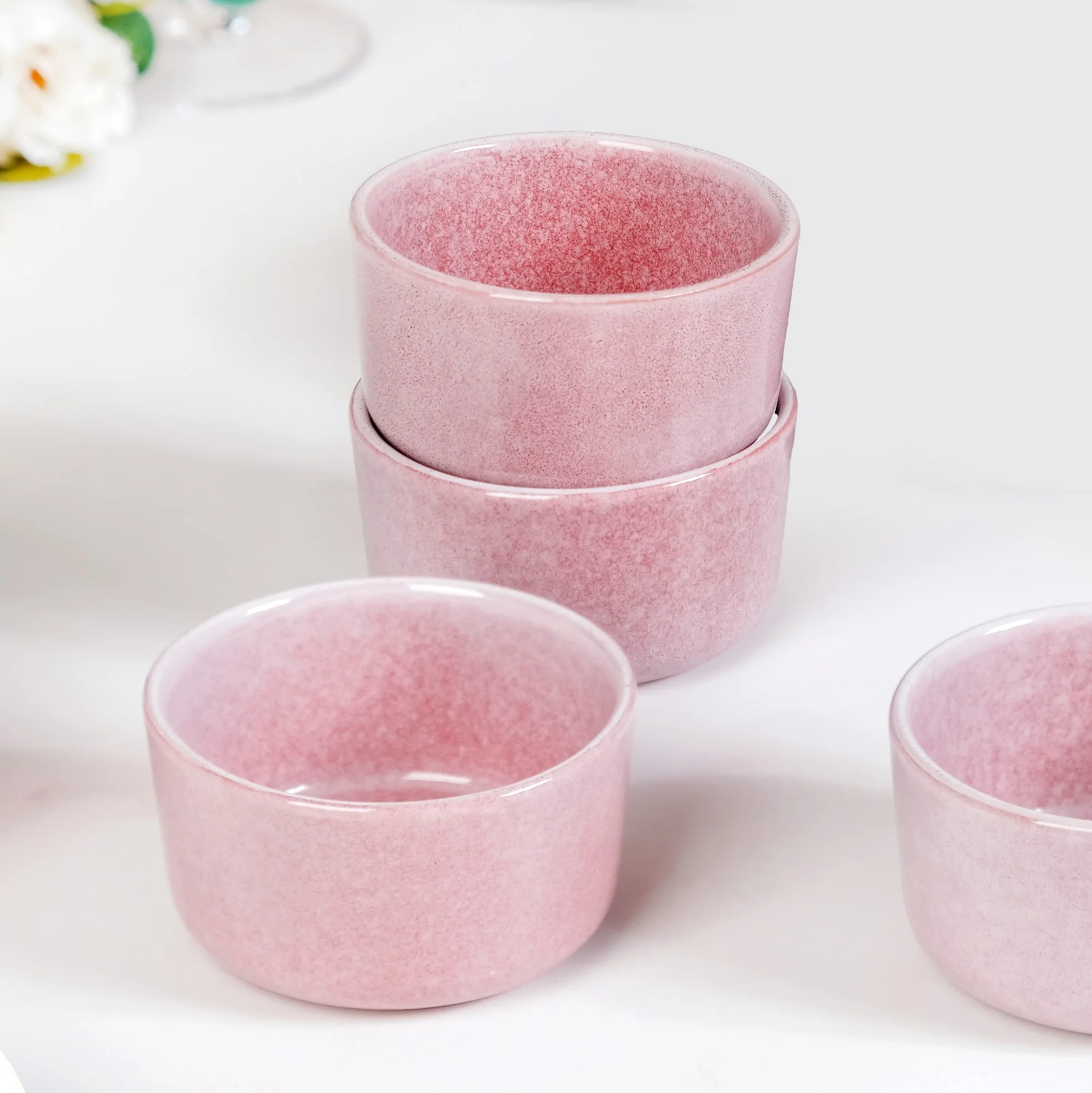 Sera Ceramic Small Bowl Pink Set Of 6 200ml - Image 2