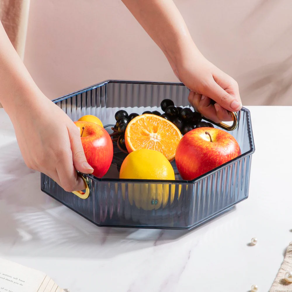 Serafina Octagon Rotating Tray Blue 10 Inch - Image 3