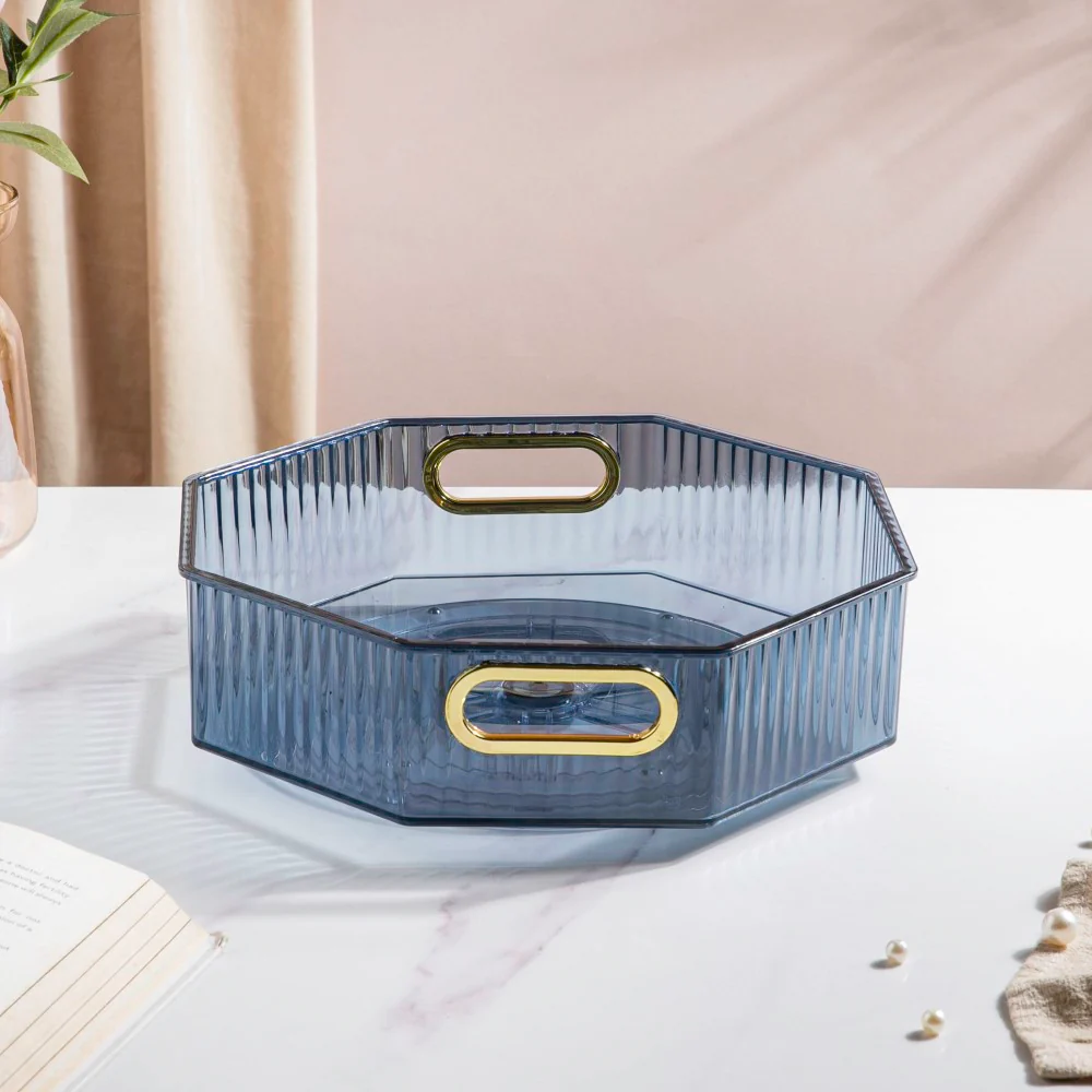 Serafina Octagon Rotating Tray Blue 10 Inch - Image 4