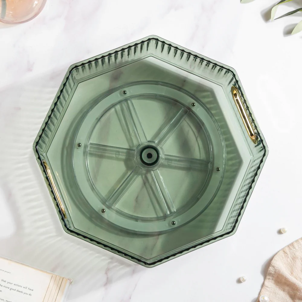 Serafina Octagon Rotating Tray Green 10 Inch - Image 4