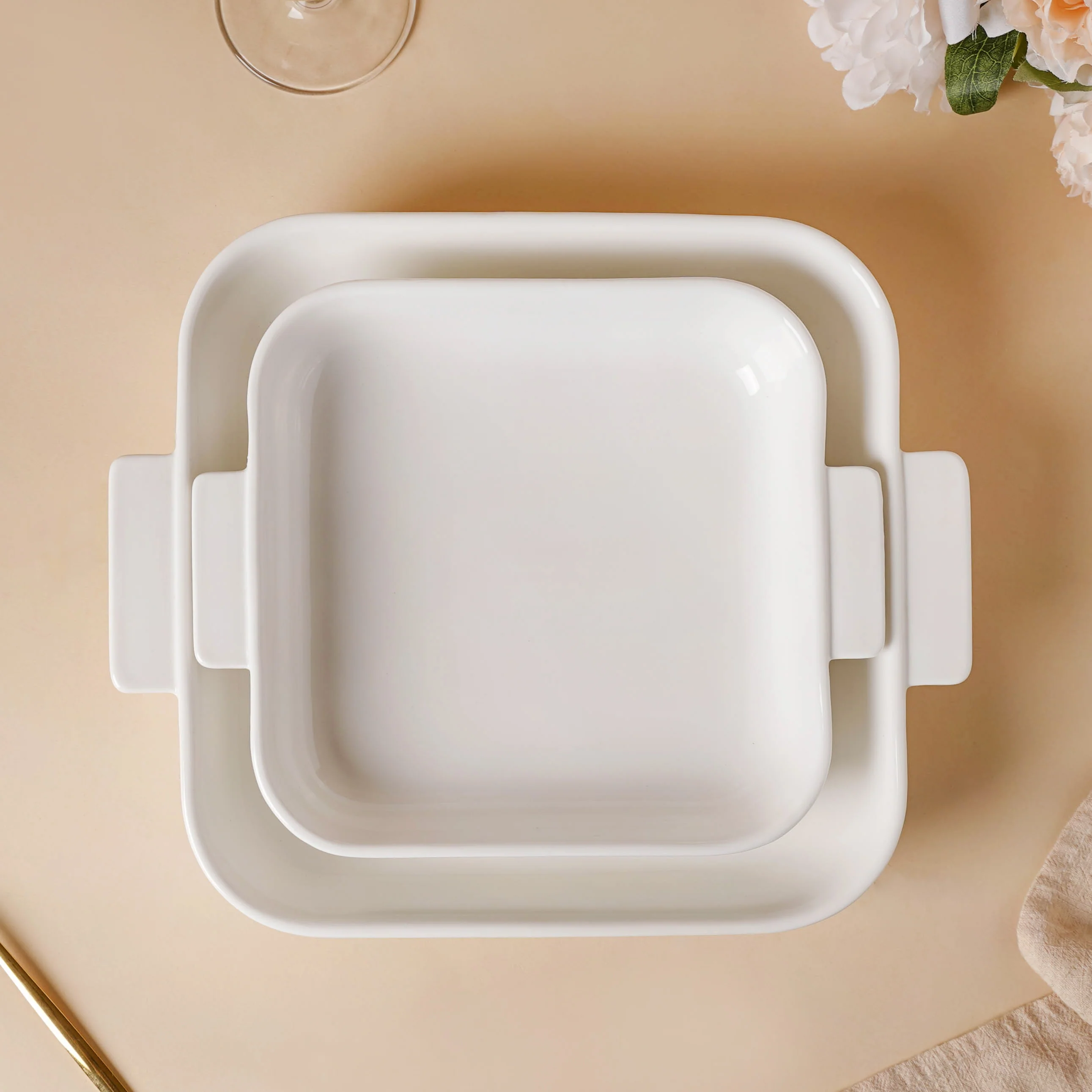 Serena Lily White Ceramic Baking Plate Small - Image 6