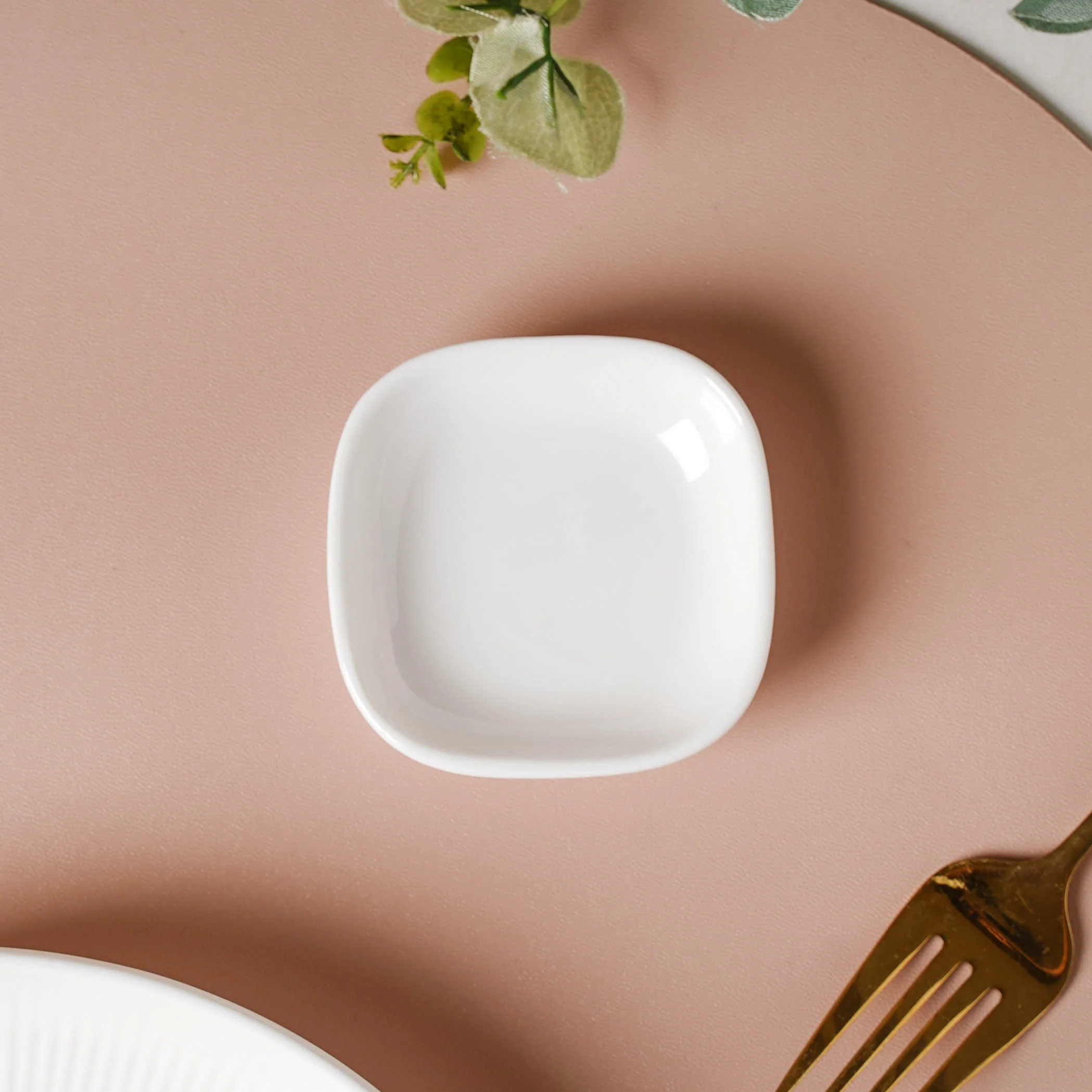 Serena Lily White Ceramic Square Dip Dish 10 ml - Image 5