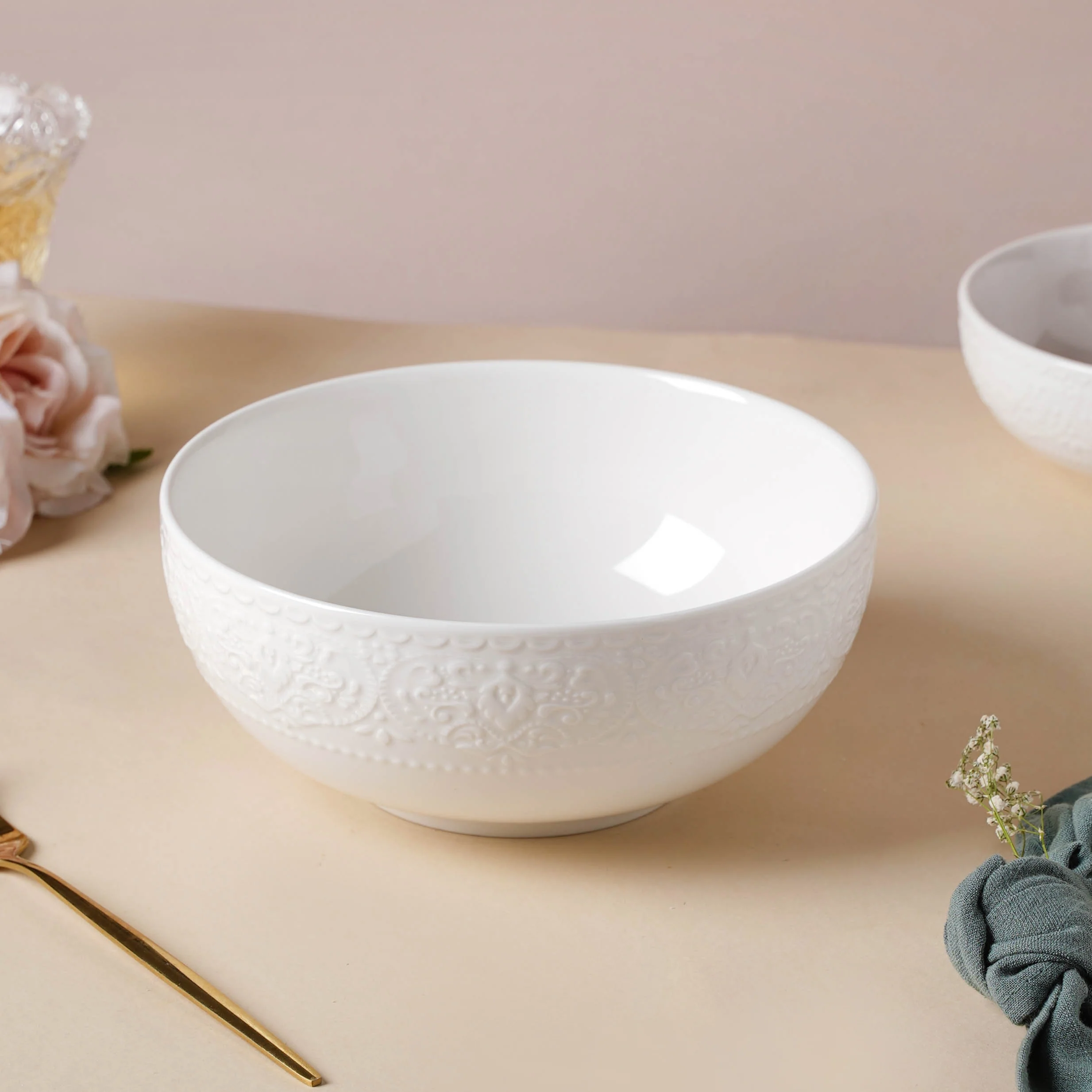 Serena Pearly White Serving Bowl 8 Inch 1500 ml - Image 2