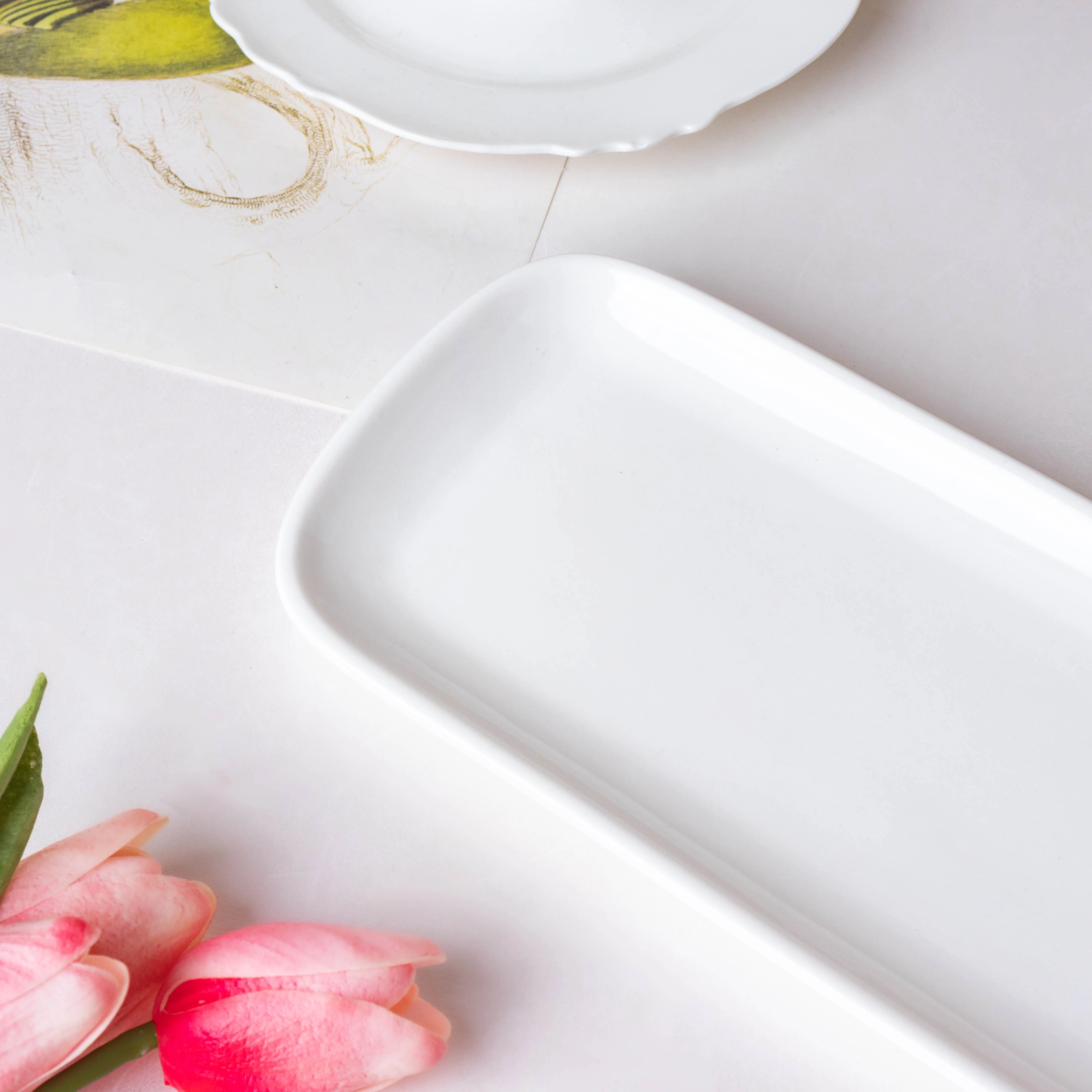 Serena Snowy White Long Platter 14 Inch - Image 6
