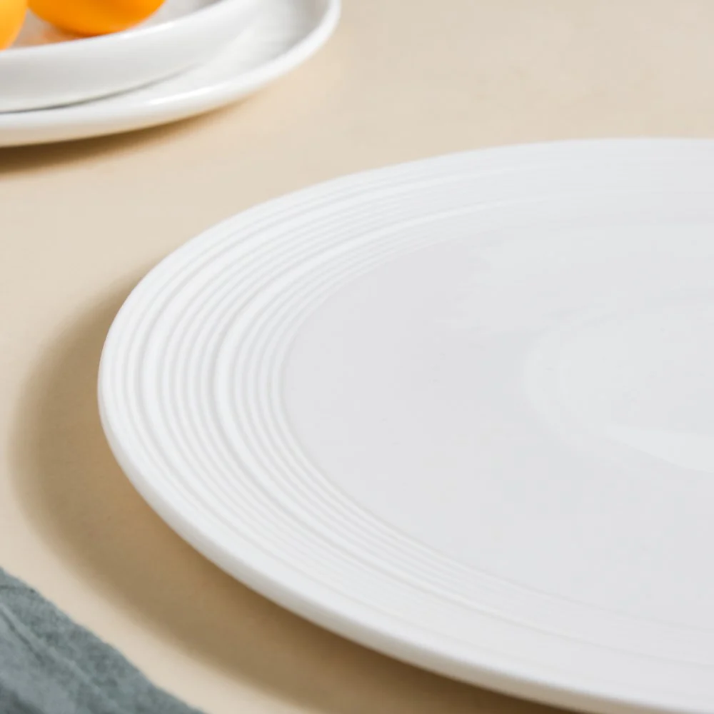 Serena Textured Ceramic Dinner Plate White 10 Inch - Image 5