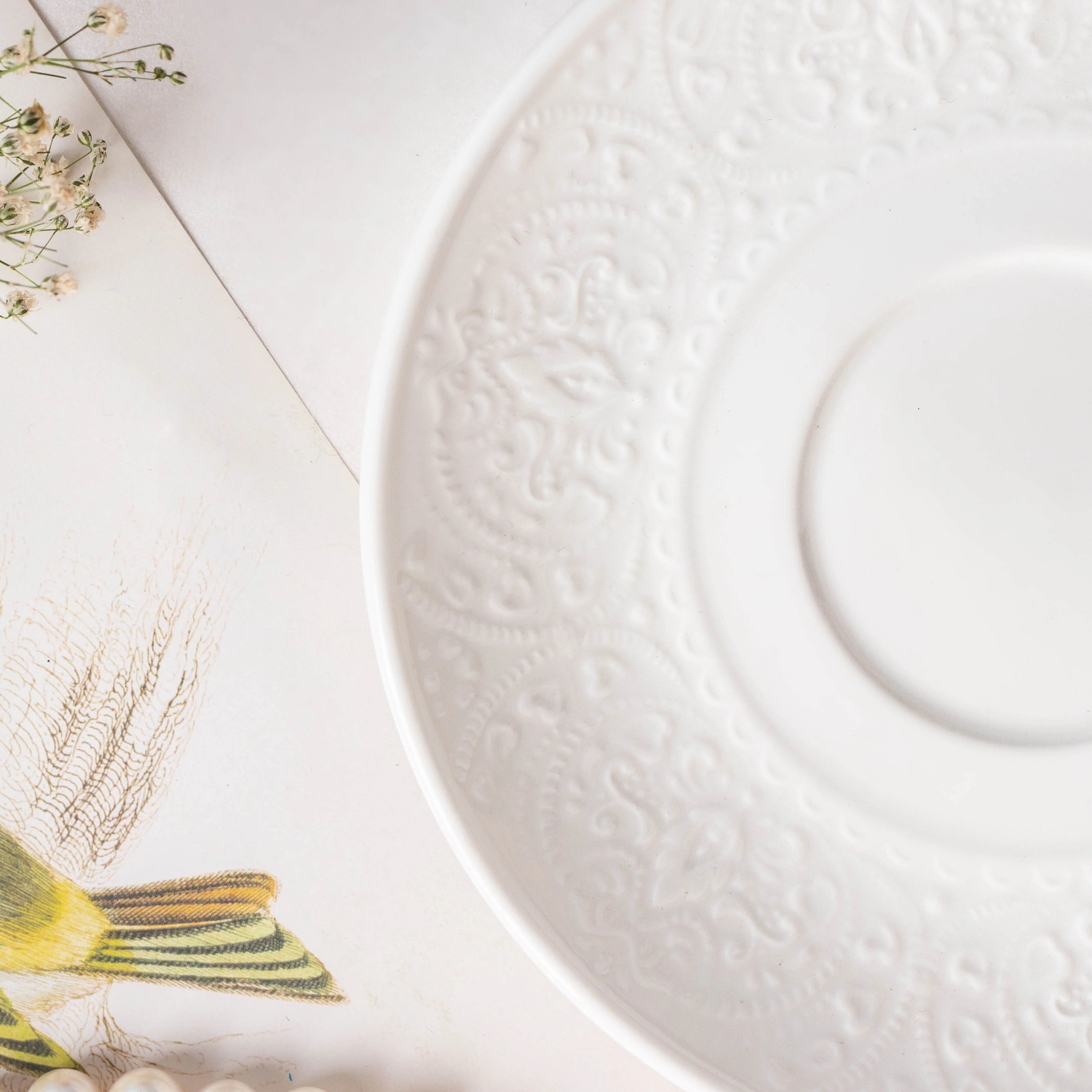 Serena White Truffle Cup and Saucer Set - Image 5