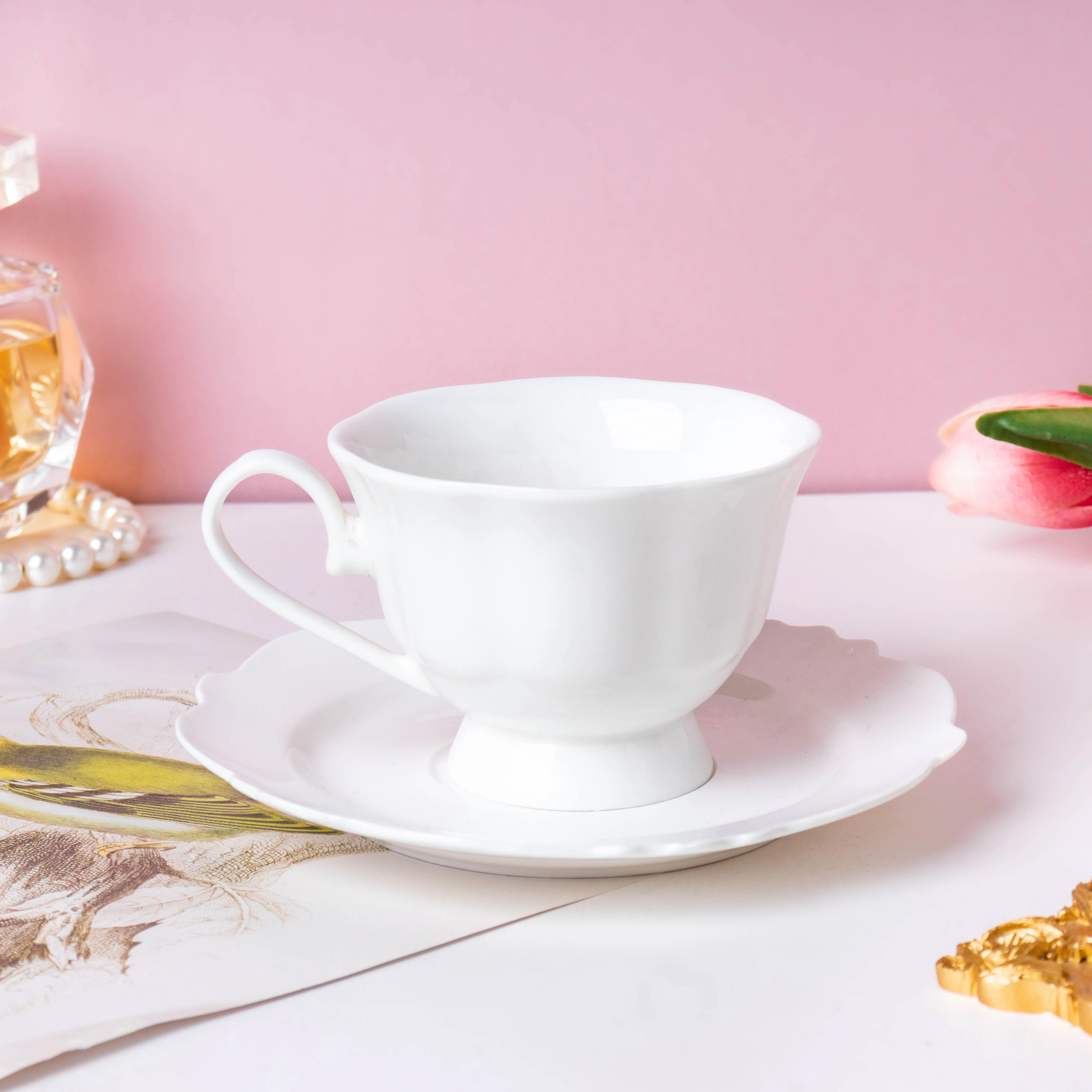 Serena White Truffle Elegant Cup And Saucer 150 ml - Image 2