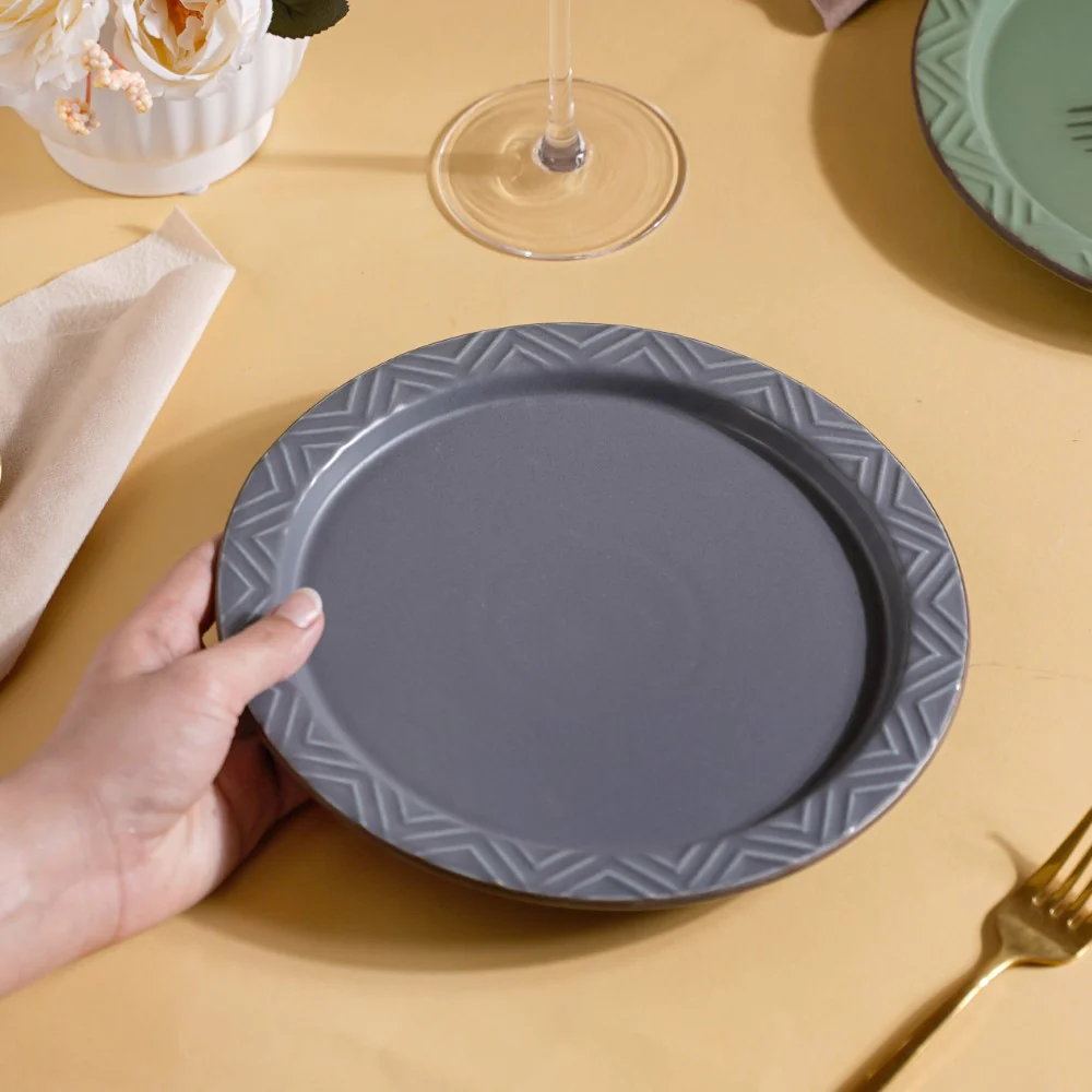 Serenity Snack Plate Grey 8 Inch - Image 2
