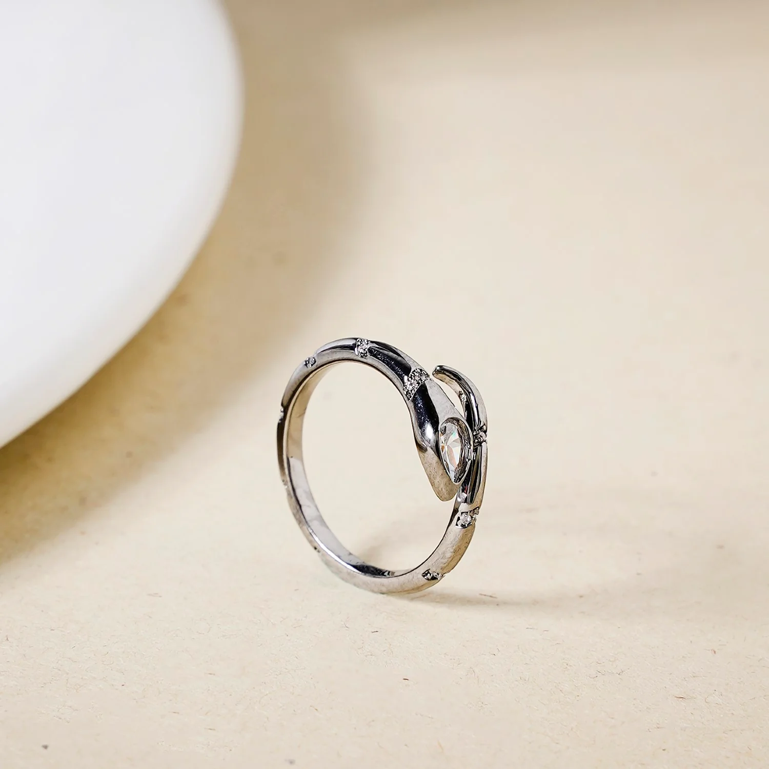 Serpentine Charm Oxidised Silver Ring - Image 5