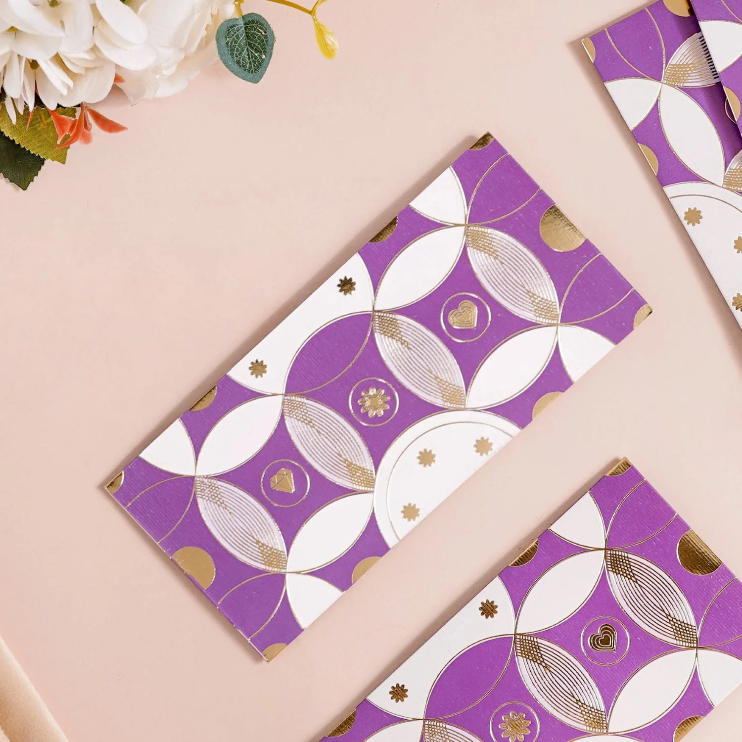 Set Of 12 Luxury Gifting Envelope For Weddings And Birthdays Purple - Image 6