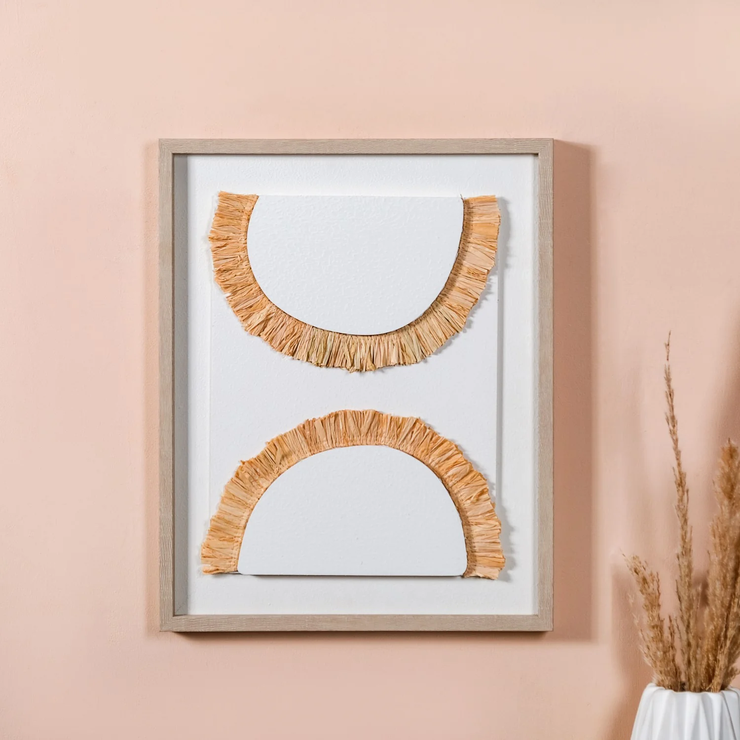 Set Of 2 Bohemian Straw Wall Art 20x16 Inch - Image 3