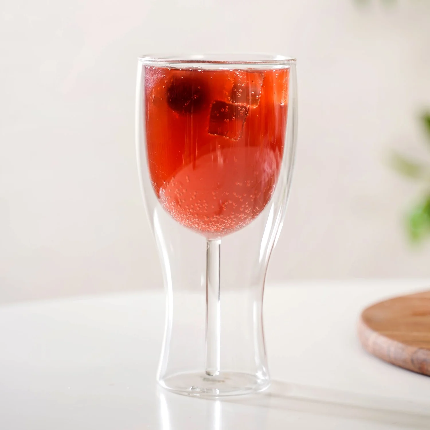 Set Of 2 Borosilicate Double Wall Wine Glasses 450ml - Image 6