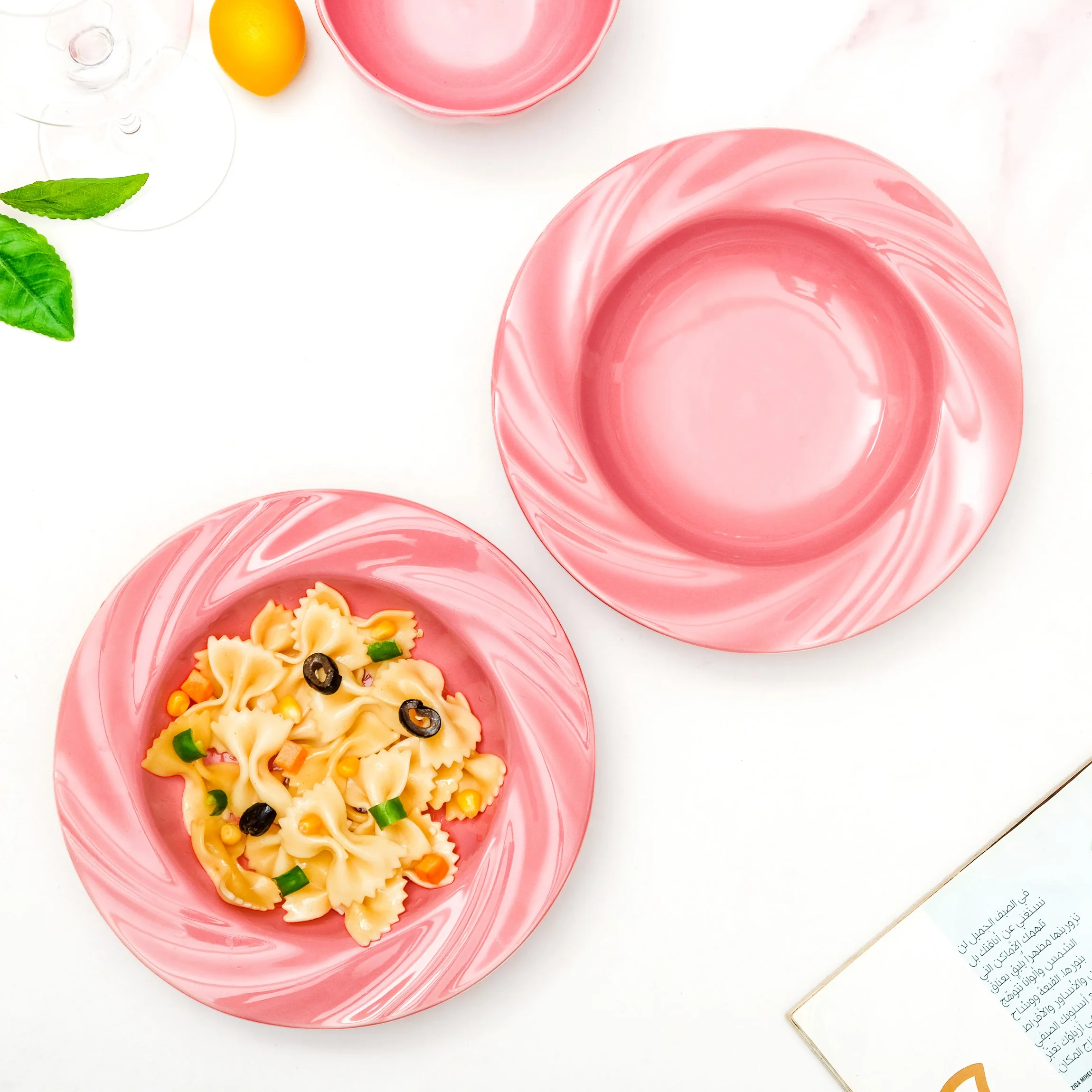 Set Of 2 Ceramic Pattern Pasta Dish 8 Inch - Image 3