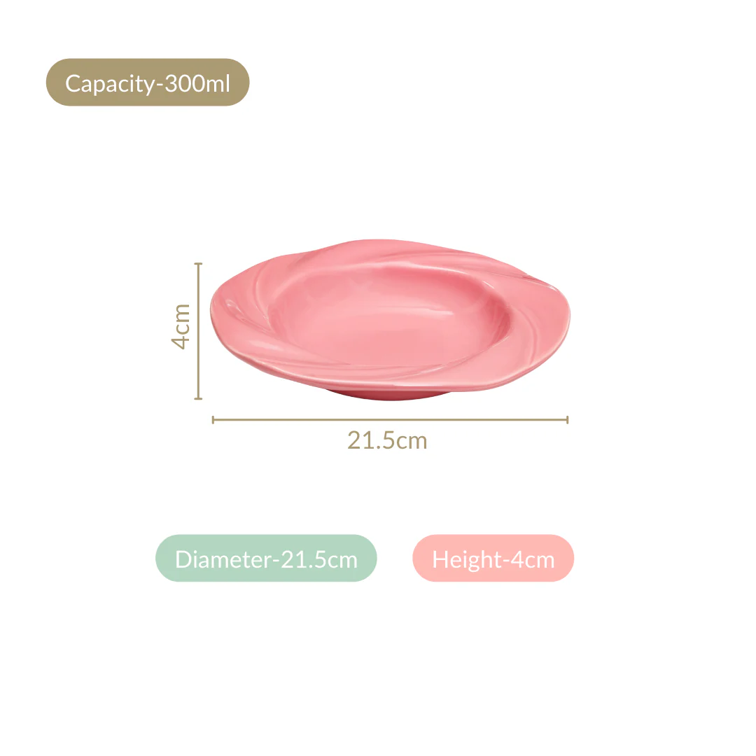 Set Of 2 Ceramic Pattern Pasta Dish 8 Inch - Image 4