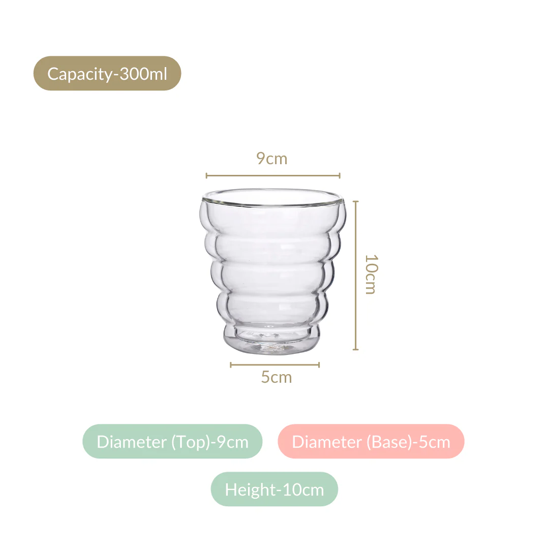 Set Of 2 Double Wall Glass Tumblers 300ml - Image 4