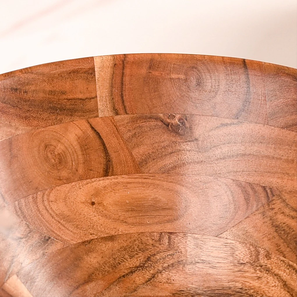Set Of 2 Earthy Acacia Wood Salad Bowl - Image 9