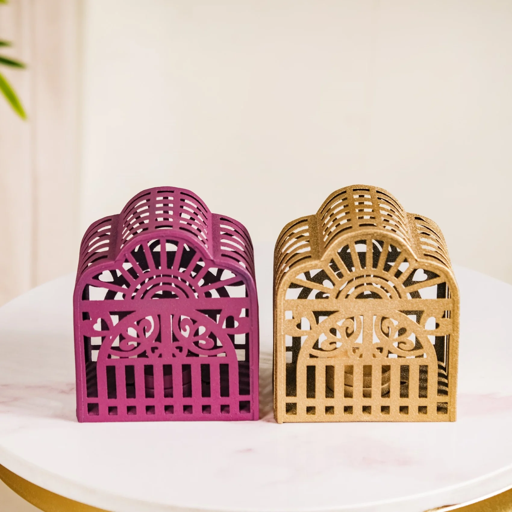 Set Of 2 Festive Charm Lanterns With Metal Cutwork - Image 10