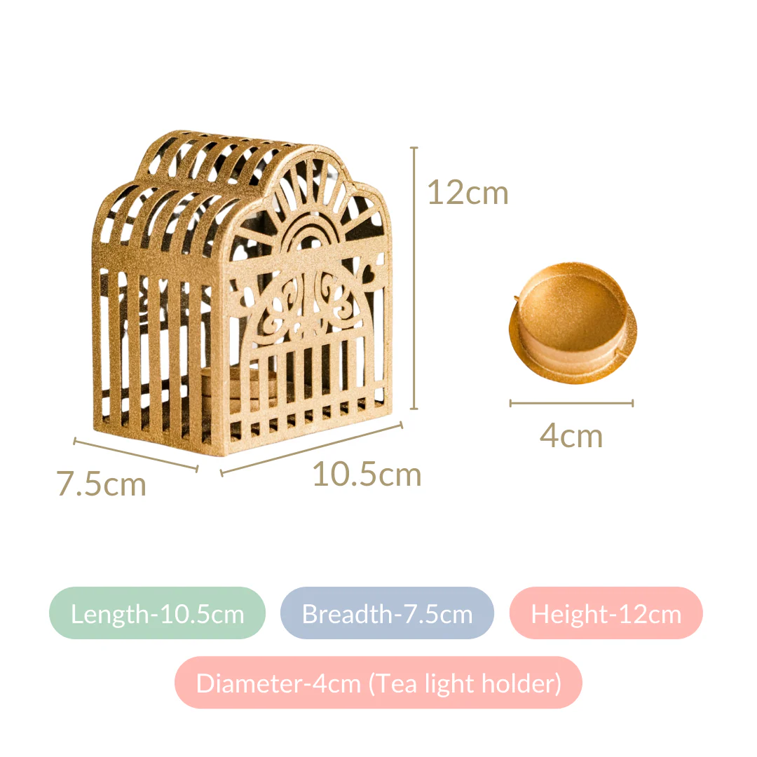 Set Of 2 Festive Charm Lanterns With Metal Cutwork - Image 6