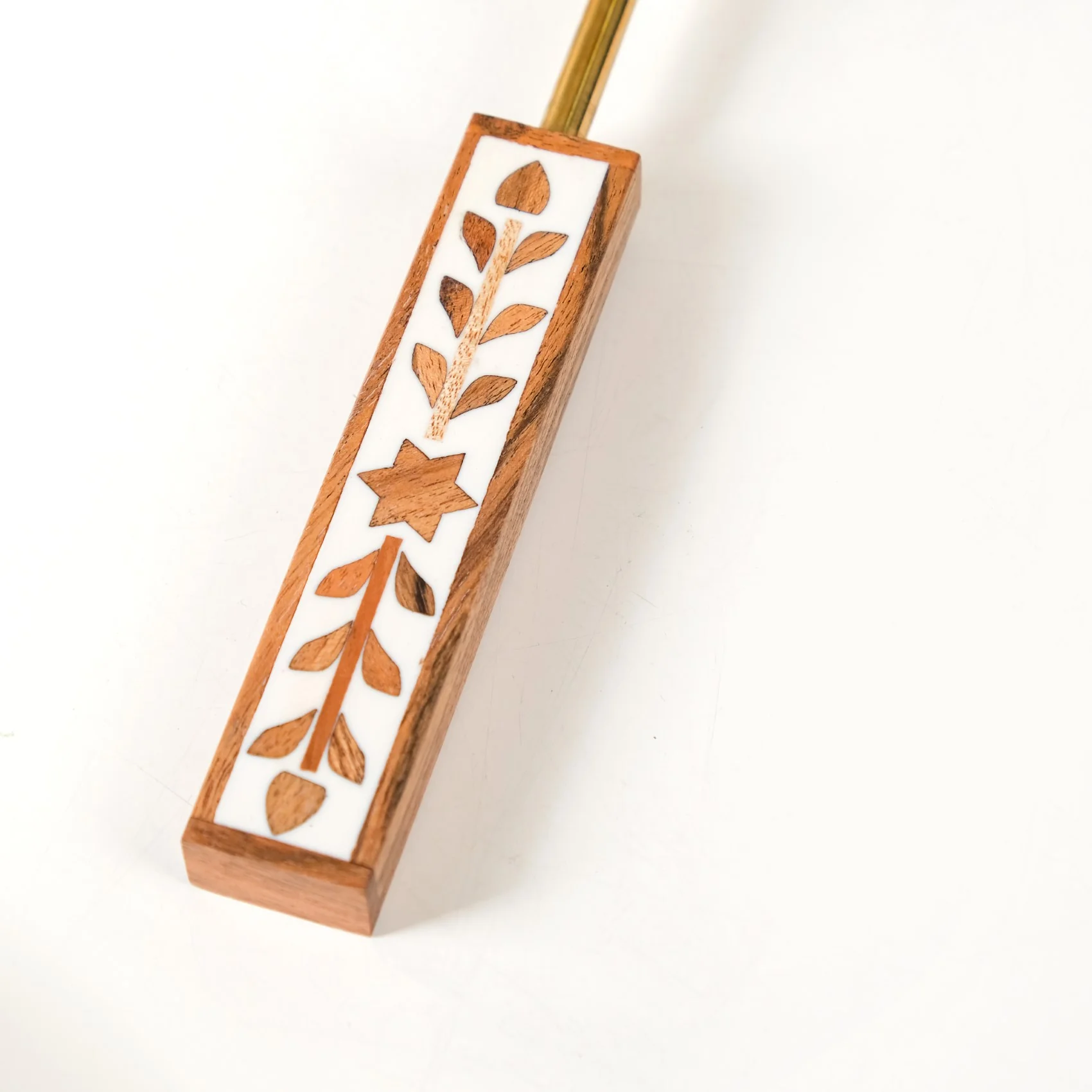 Set Of 2 Inlay Wooden Serving Spoons Gold - Image 9