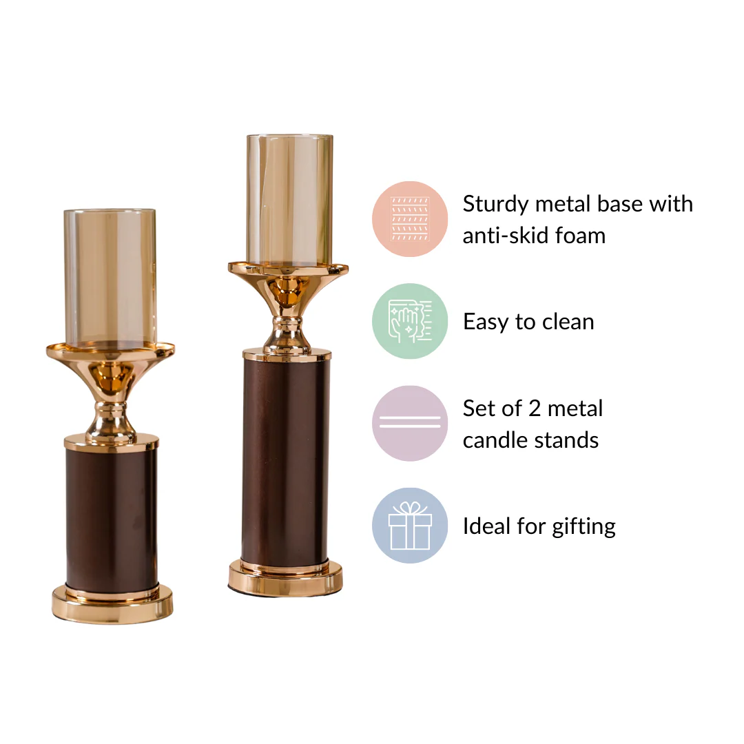 Set Of 2 Luxury Pillar Candle Holder - Image 6