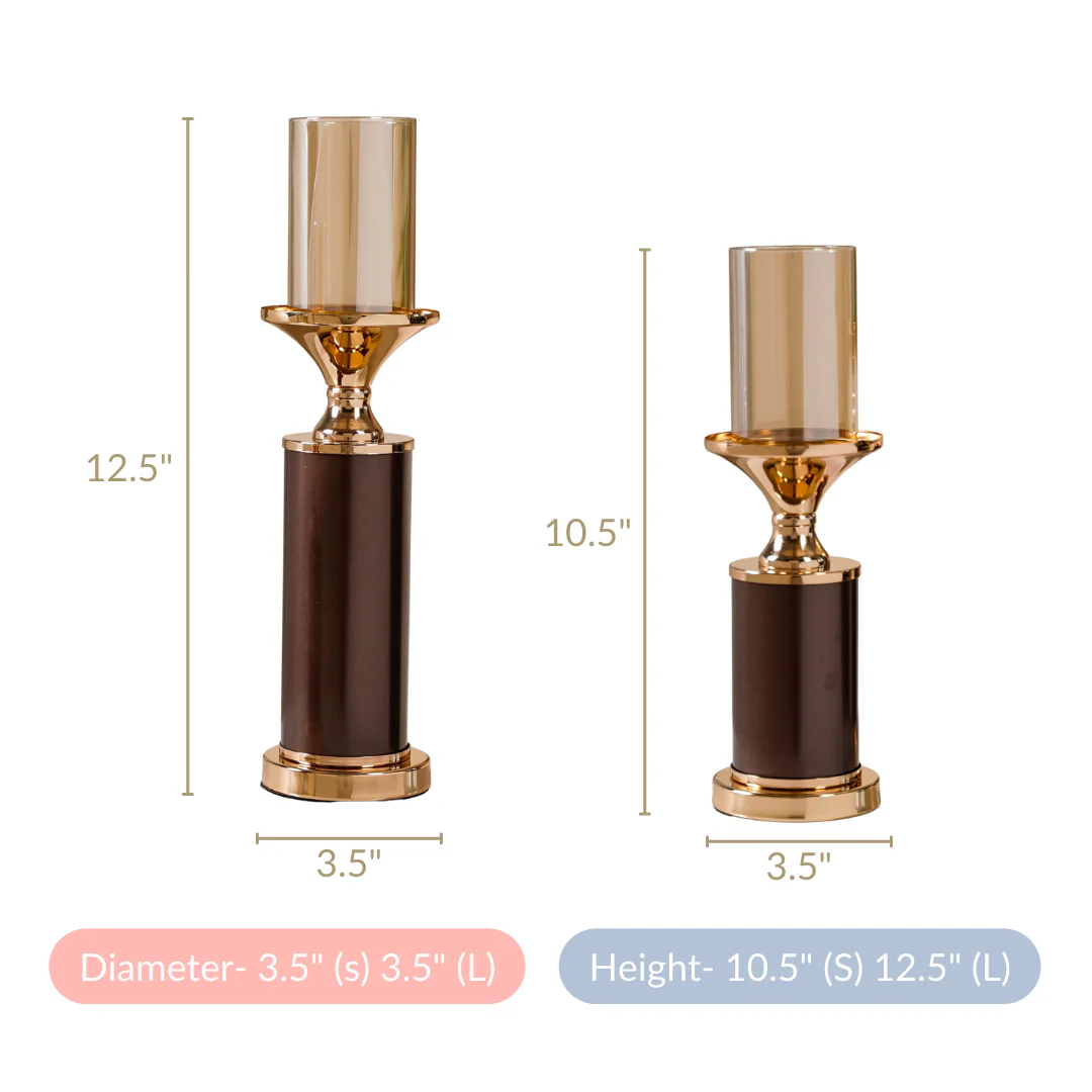 Set Of 2 Luxury Pillar Candle Holder - Image 7