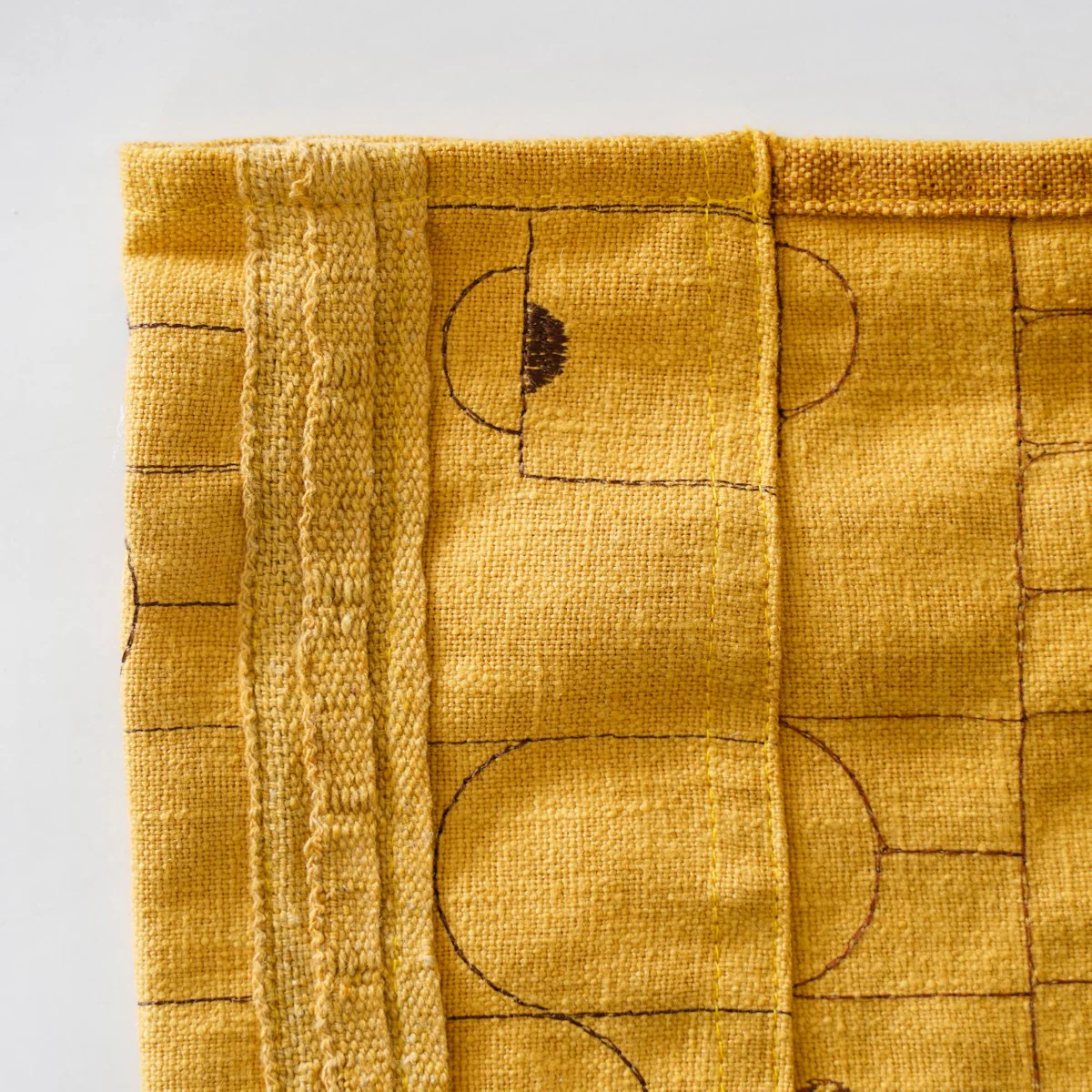 Set Of 2 Mustard Yellow Embroidered Long Curtain 108x54 Inch - Image 3