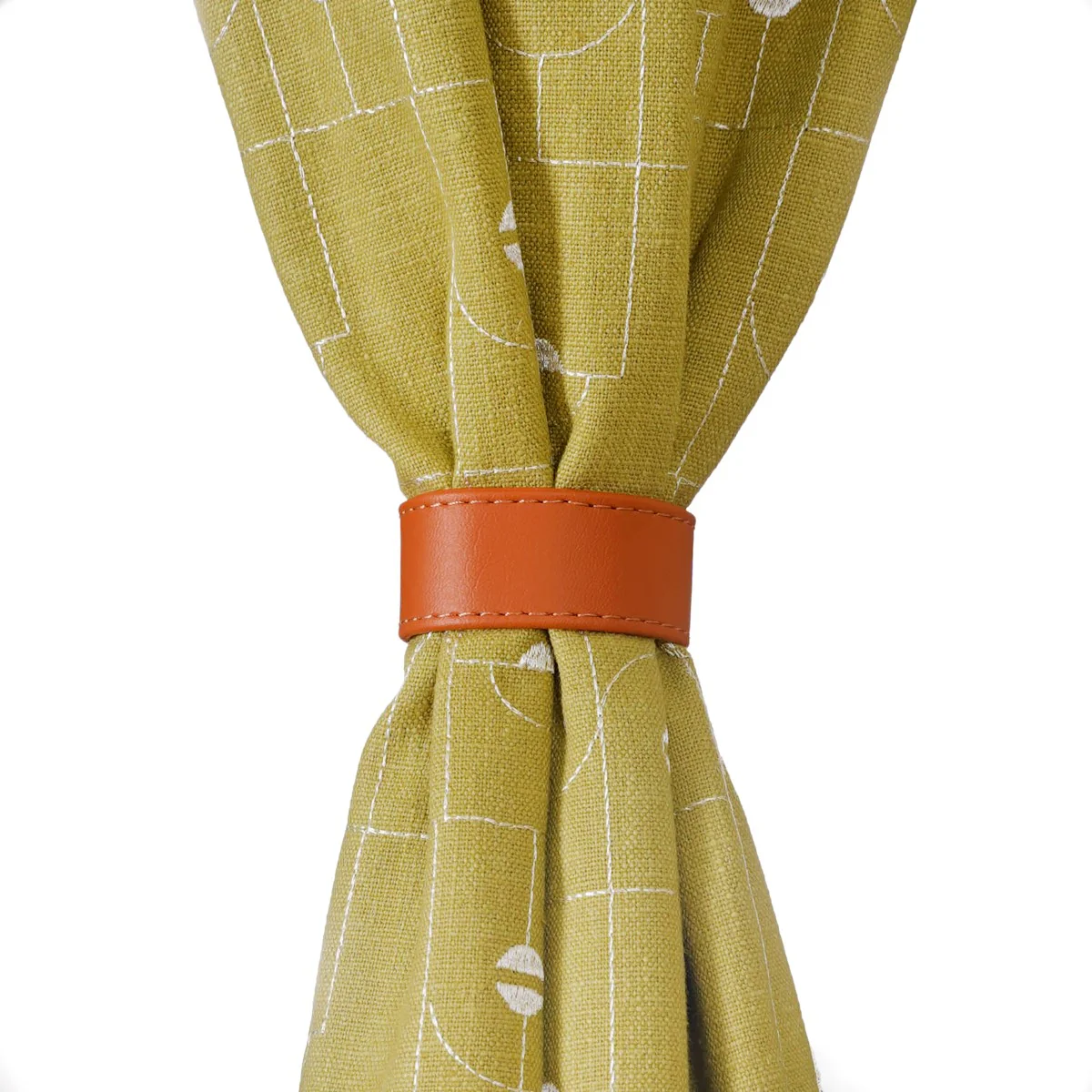 Set Of 2 Olive Green Embroidered Full Length Curtain 84x54 Inch - Image 10