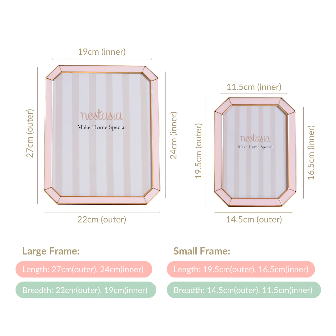 Set Of 2 Opulent Photo Frames Pink Gold - Image 6