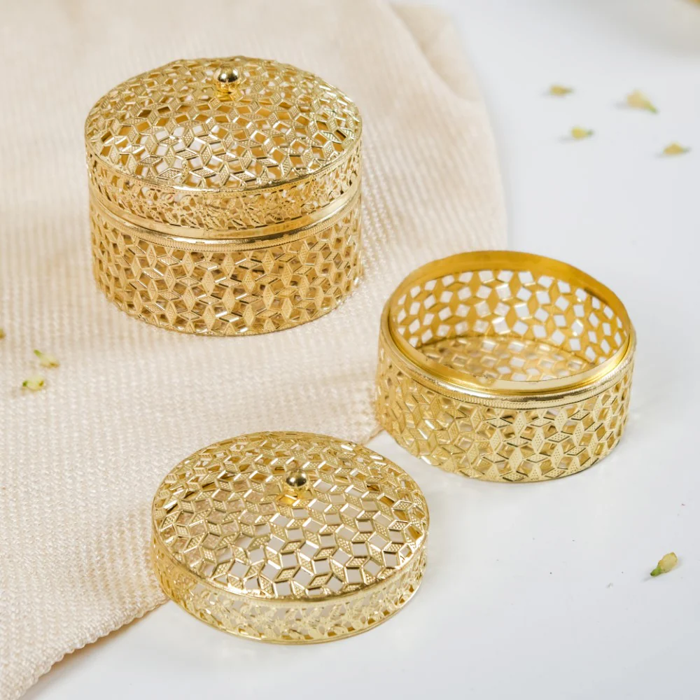 Set Of 2 Ornate Dry Fruit Box Gold - Image 10