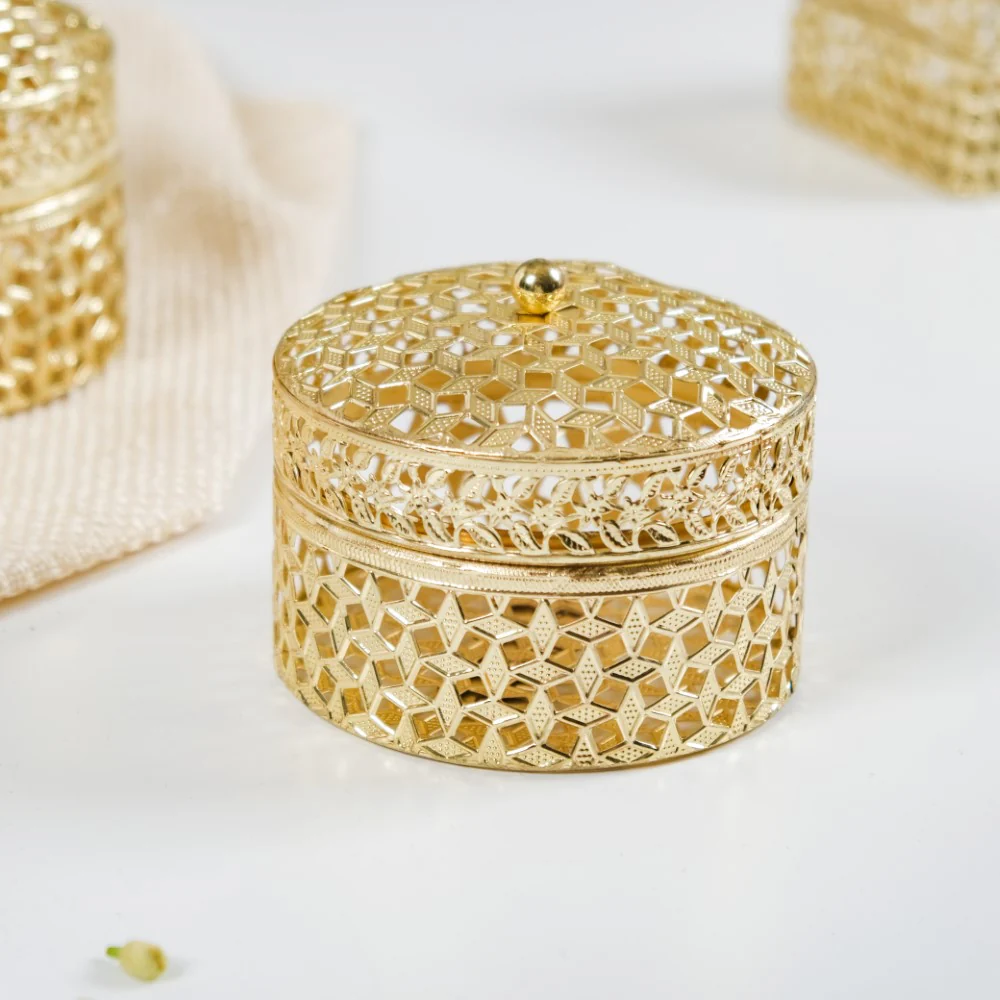 Set Of 2 Ornate Dry Fruit Box Gold - Image 4