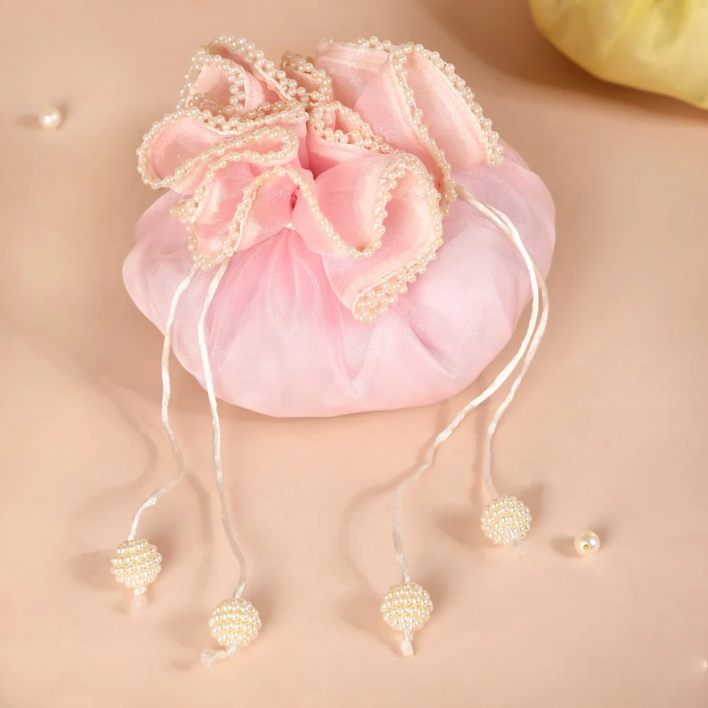 Set Of 2 Pearl Embellished Potli Bags - Image 3