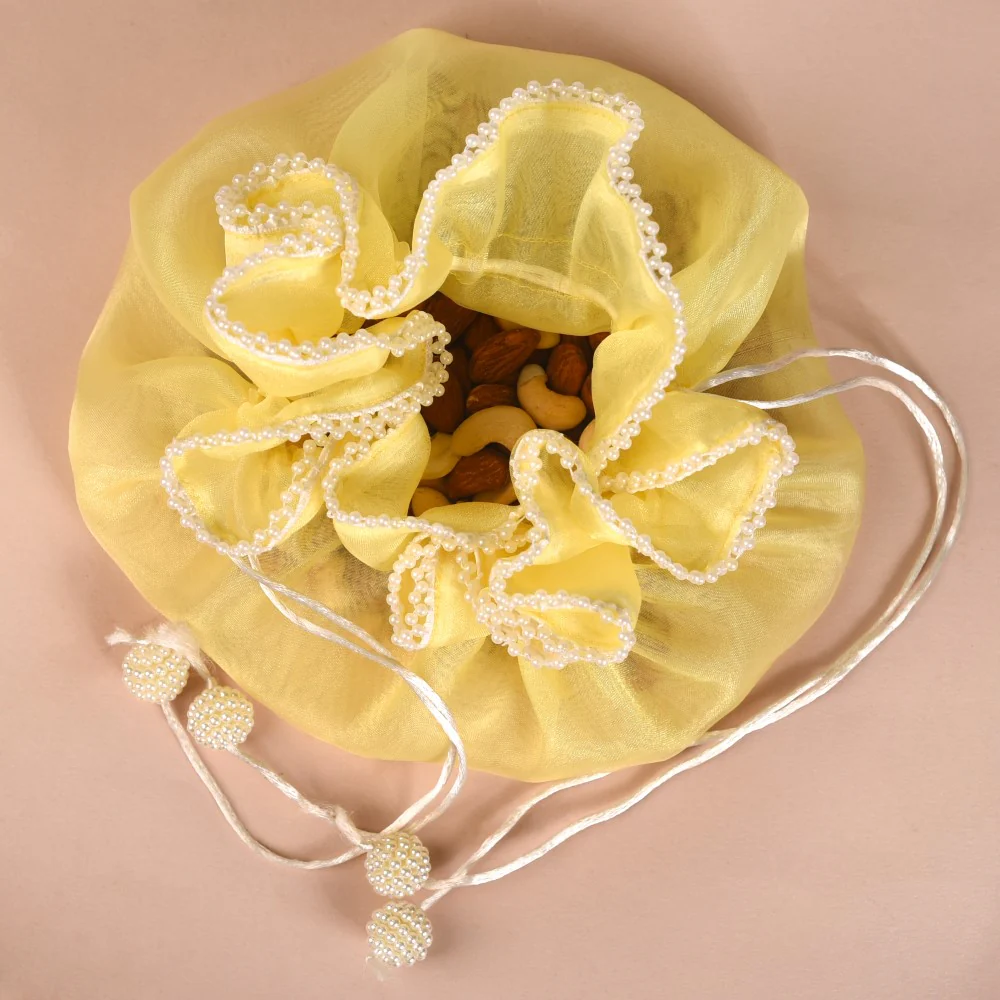 Set Of 2 Pearl Embellished Potli Bags - Image 7