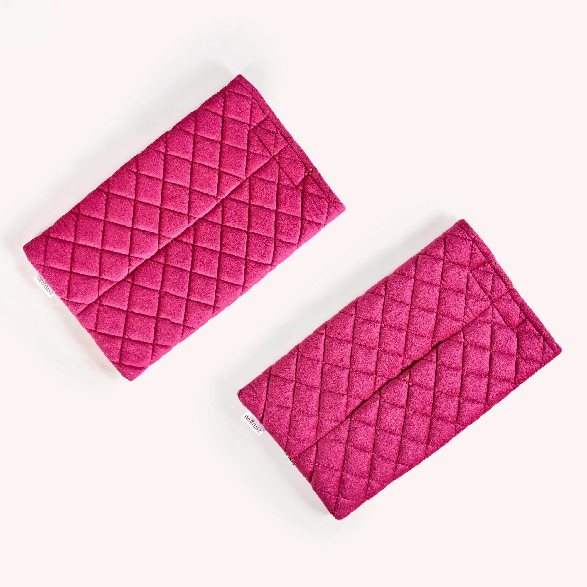 Set Of 2 Quilted Velvet Tissue Holders For Cars - Image 7