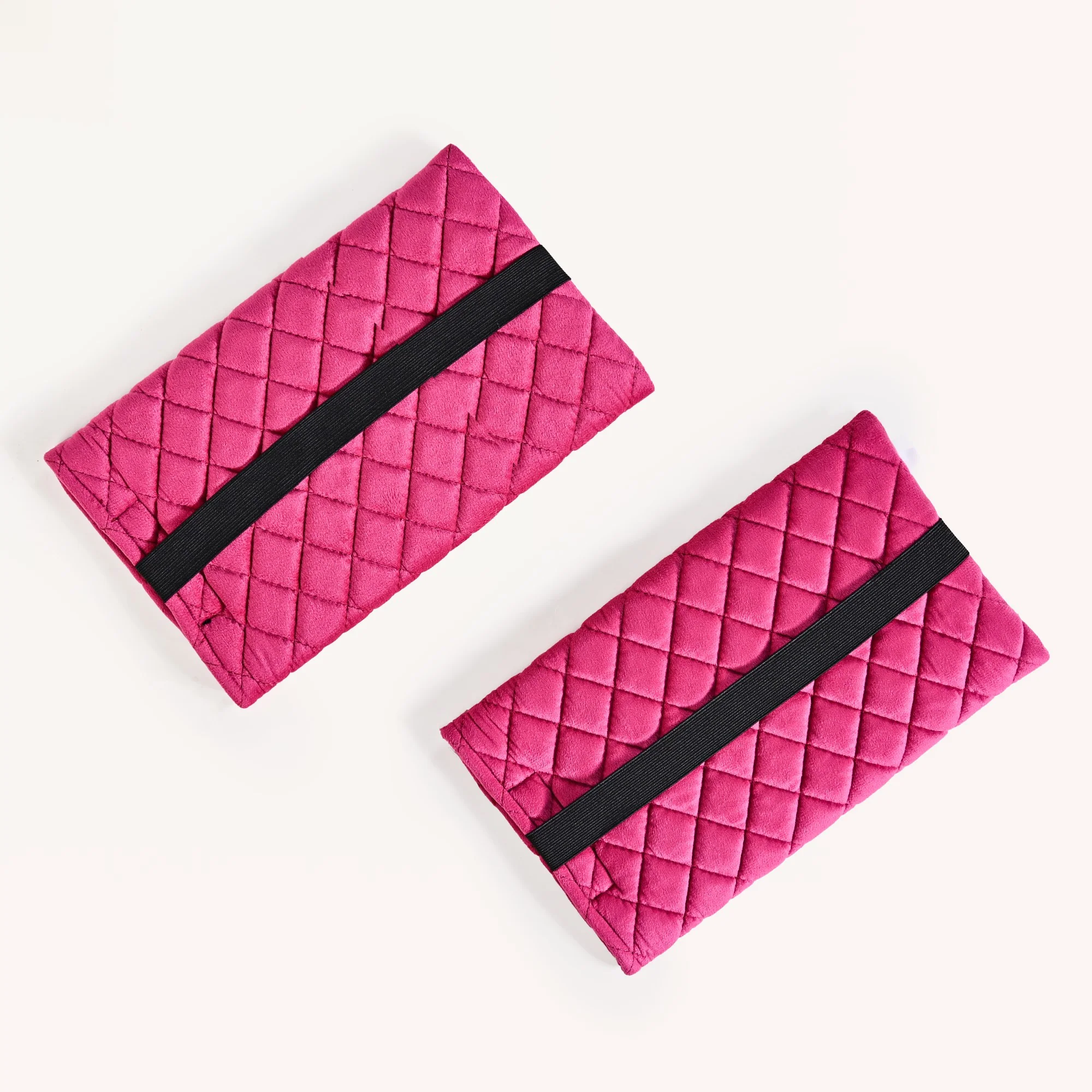 Set Of 2 Quilted Velvet Tissue Holders For Cars - Image 8