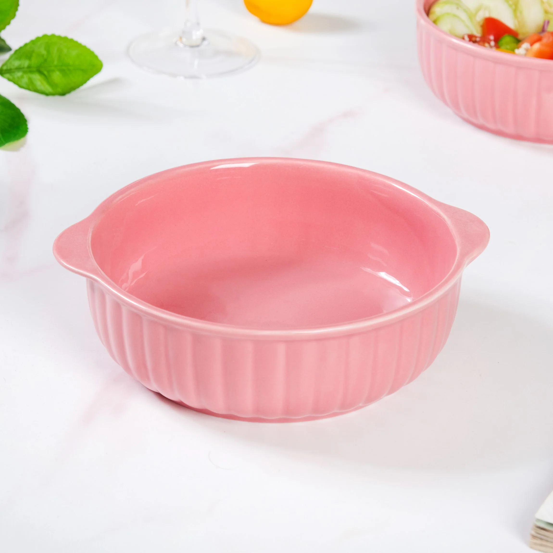 Set Of 2 Reeded Serving Dishes 800ml - Image 3