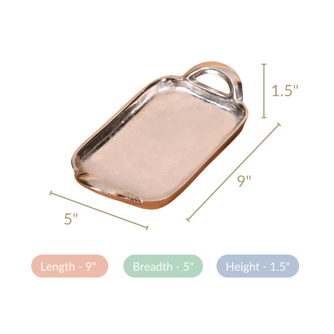 Set Of 2 Silver Tray With Handles Single Serve - Image 6