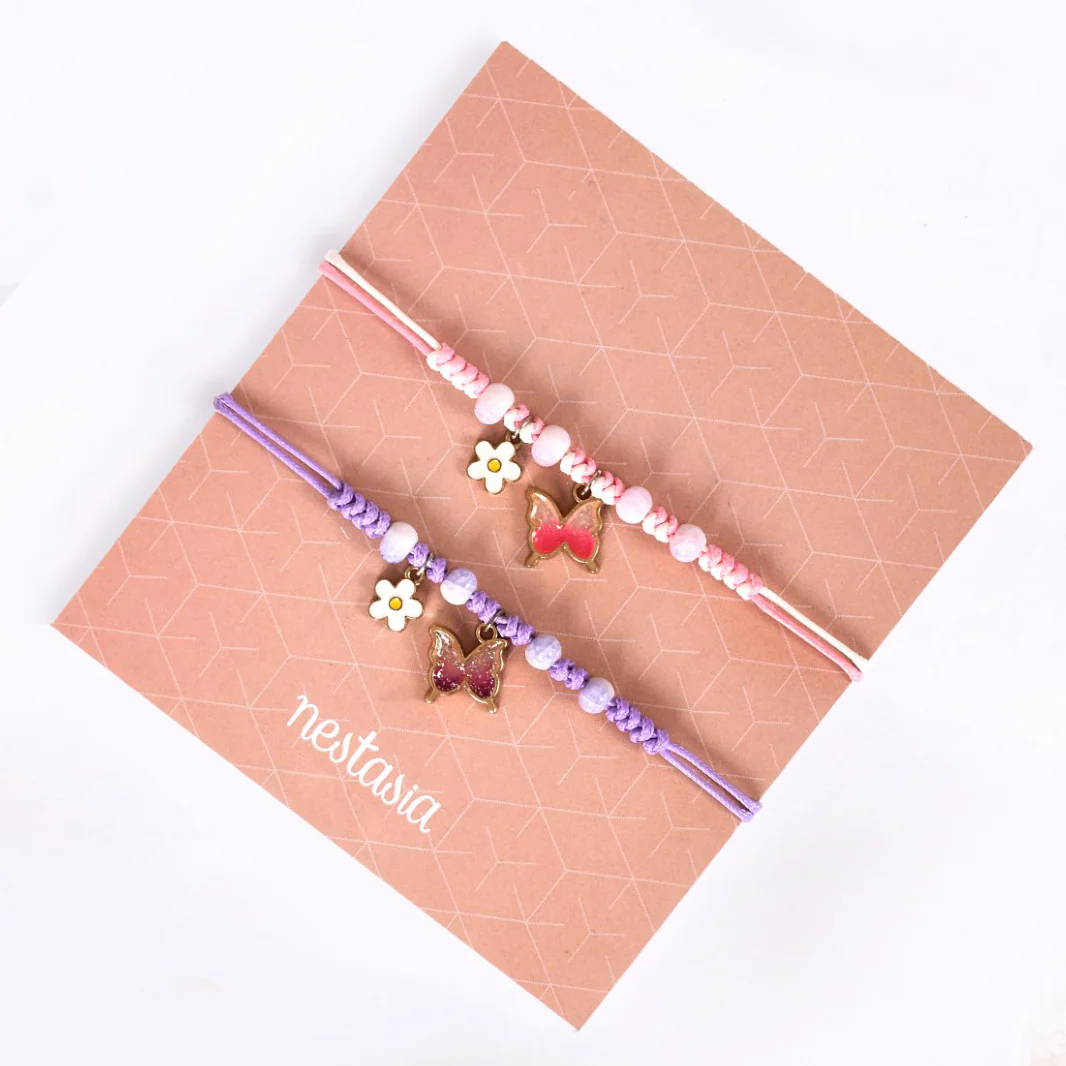 Set Of 2 Sparkle Butterfly Charm Bracelets For Women - Image 3