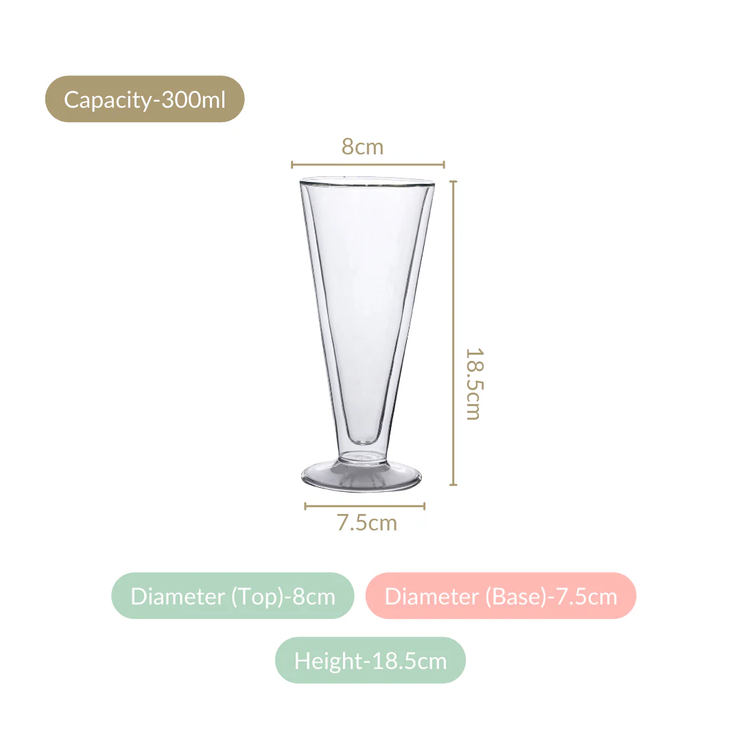 Set Of 2 Tall Double Wall Cocktail Glasses 300ml - Image 4