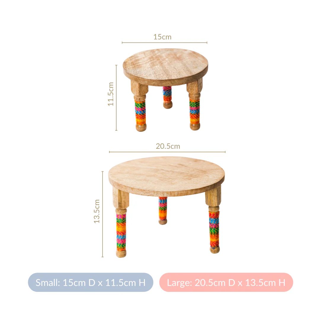 Set Of 2 Wooden Round Table Platters - Image 7