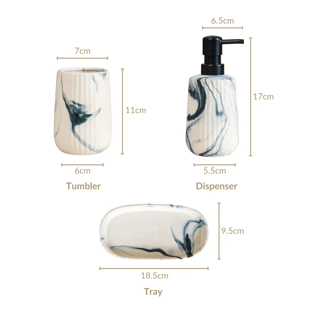 Set Of 3 Bathroom Accessories With Tray - Image 6
