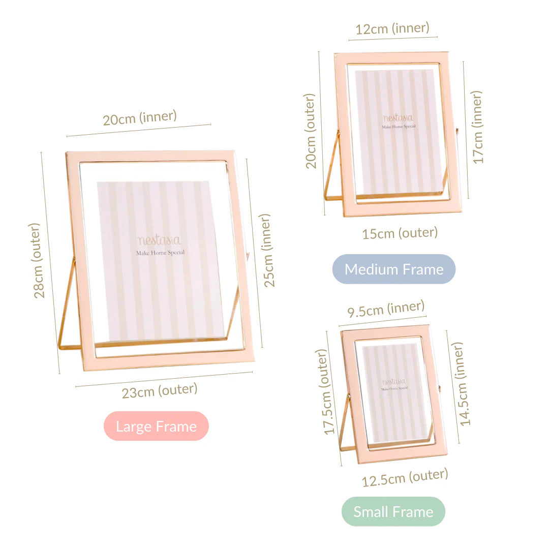 Set Of 3 Luxury Tabletop Photo Frames Peach - Image 9
