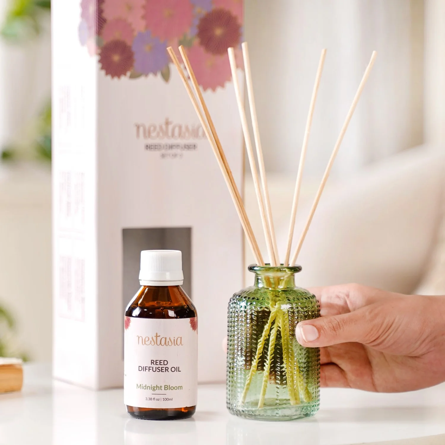 Set Of 3 Midnight Bloom Reed Diffuser - Image 3