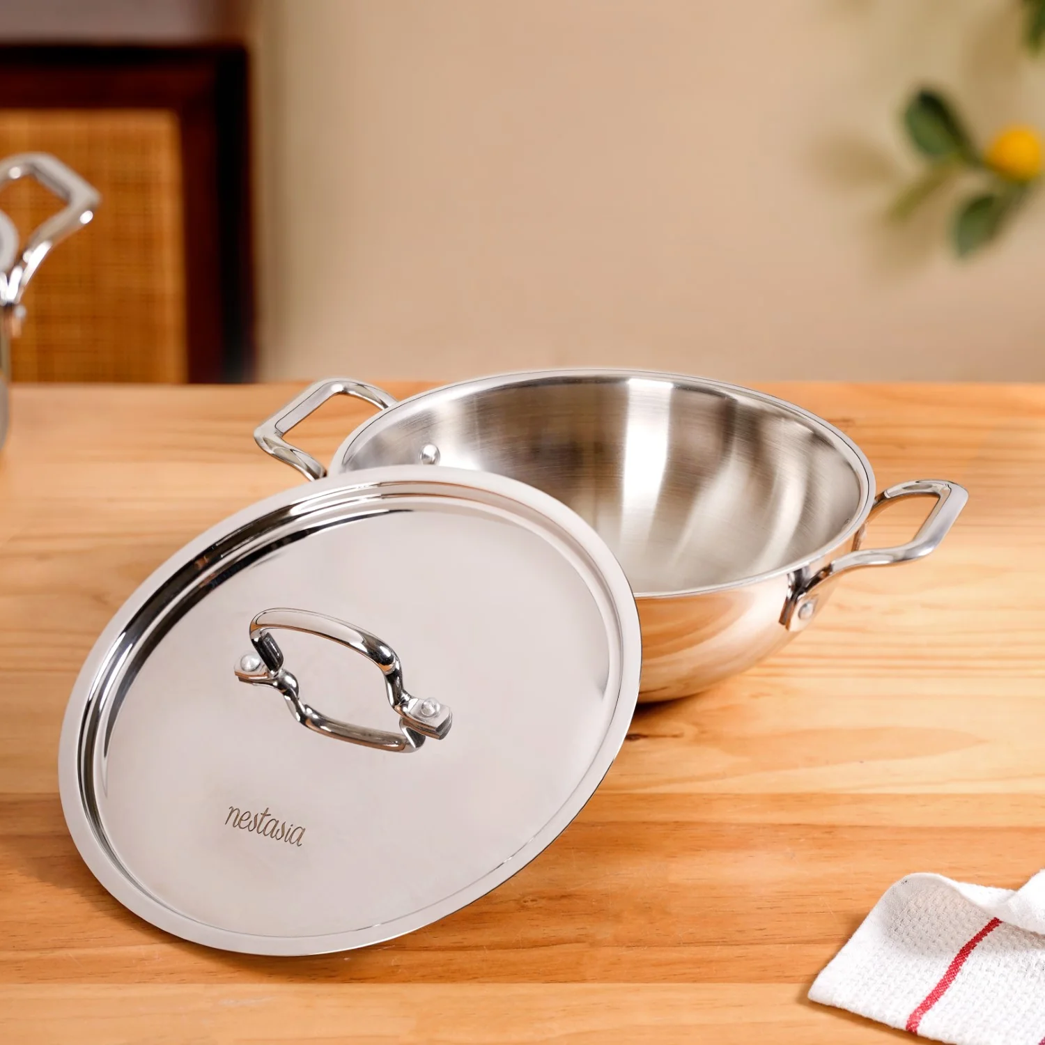 Set Of 3 Triply Daily Cook Set With Kadai Frying Pan And Casserole - Image 6