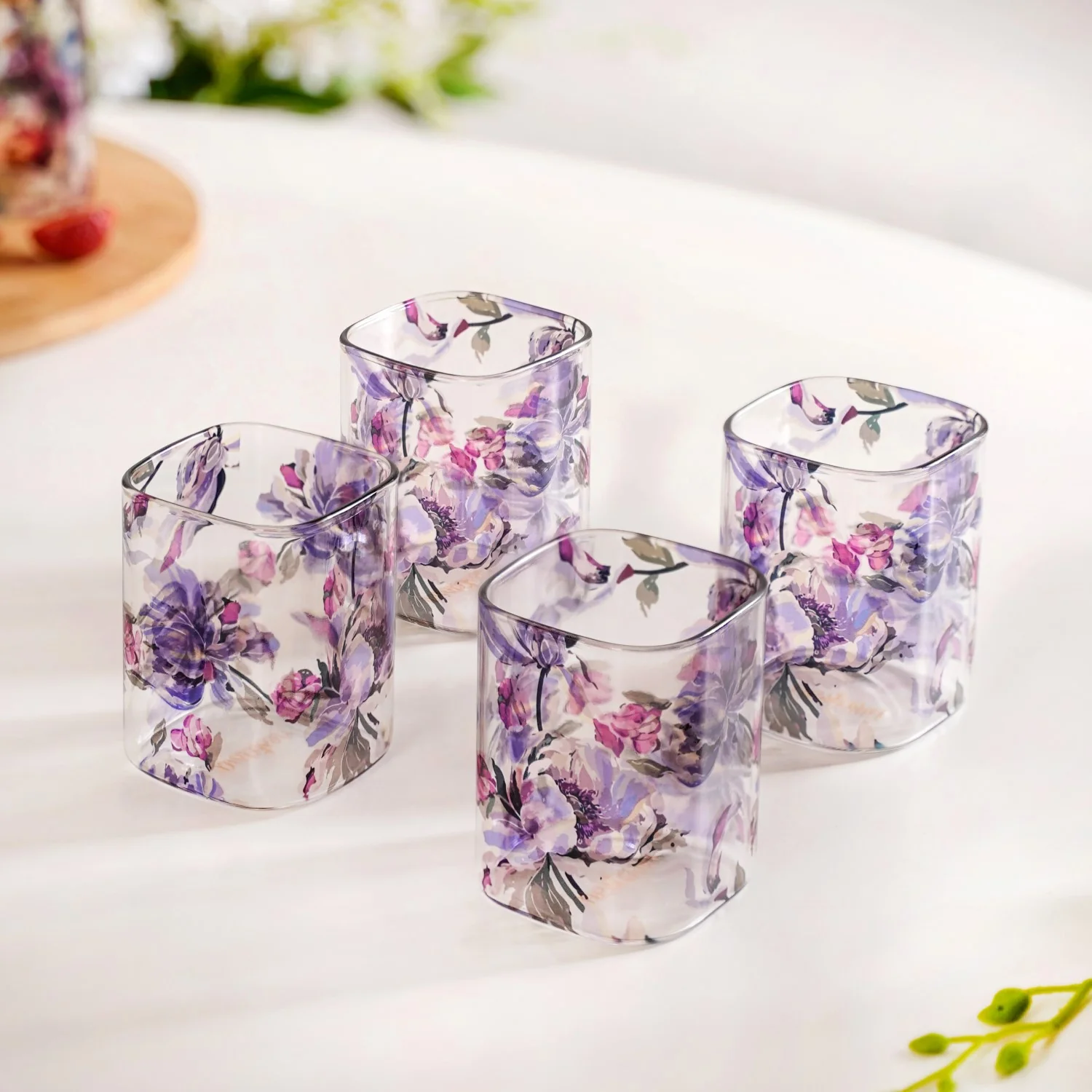 Set Of 4 Camellia Borosilicate Glass Tumbler 230ml - Image 6