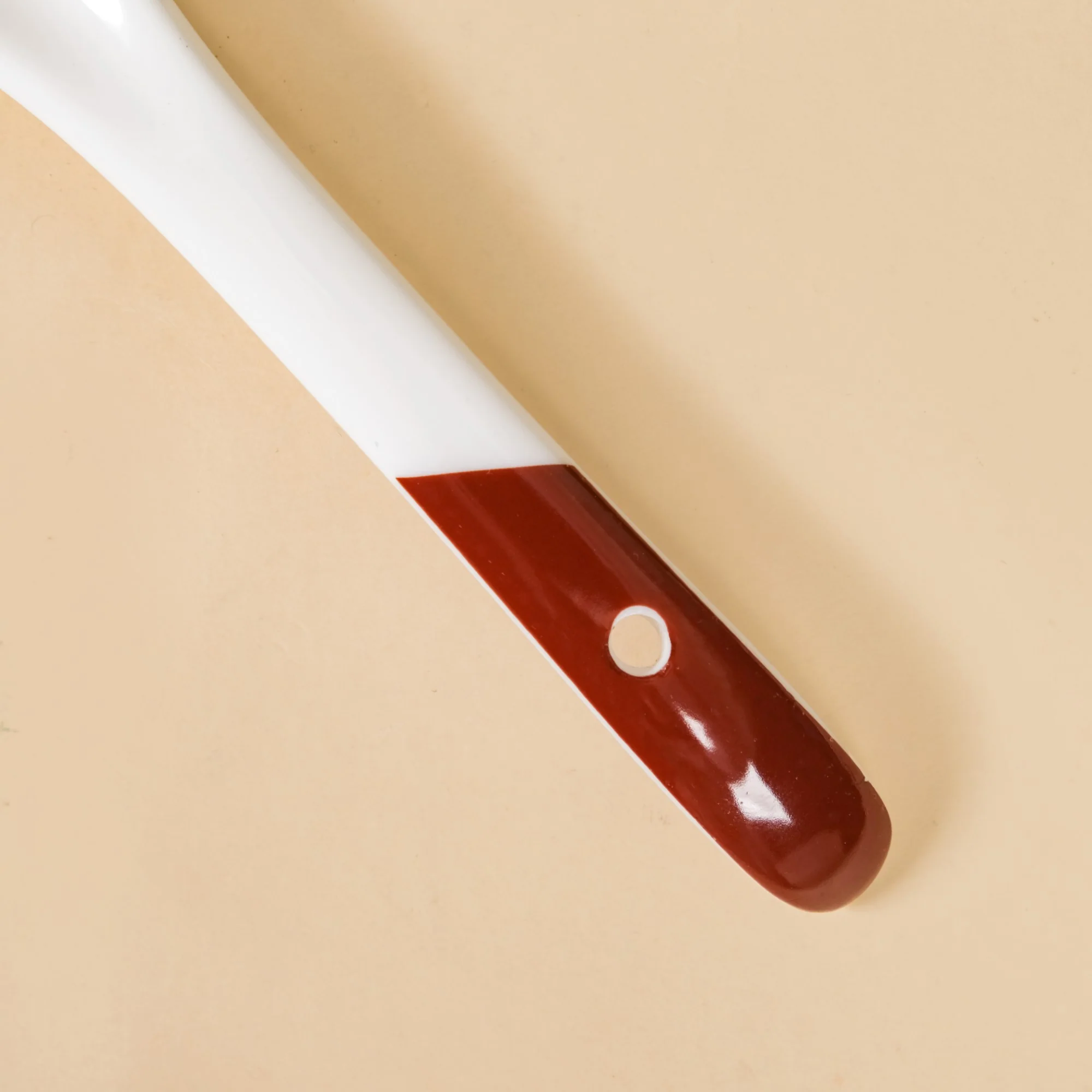 Set Of 4 Ceramic Serving Spoons White And Brown - Image 6