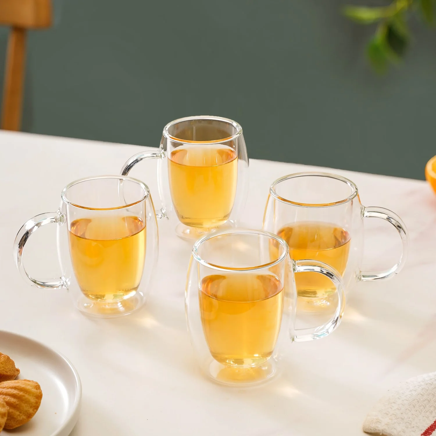 Set Of 4 Double Wall Glass Mugs 175ml - Image 9