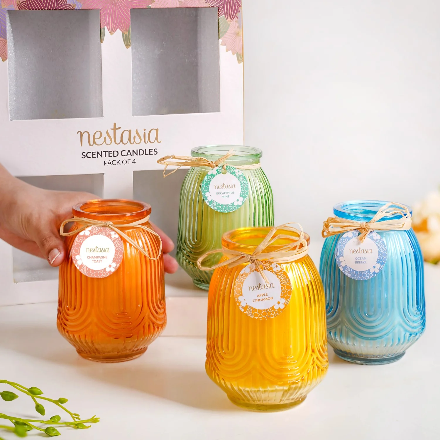 Set Of 4 Fresh Vibes Scented Candle - Image 3