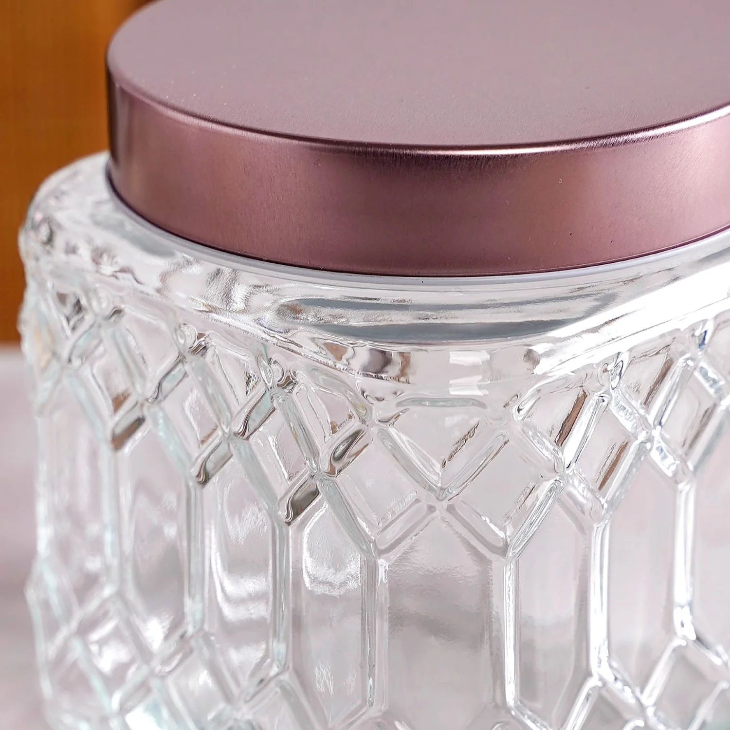 Set Of 4 Kitchen Square Glass Jars With Metal Lid 850ml - Image 7